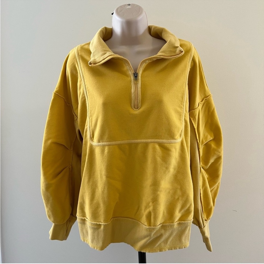 Free People Movement In the Clouds half zip Pullover Sweater sweatshirt Top - Picture 5 of 13
